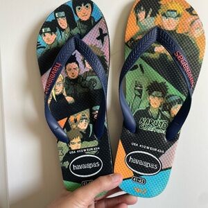 Havaianas Naruto Graphic Flip Flops - Navy Straps, Multicolor Footbed